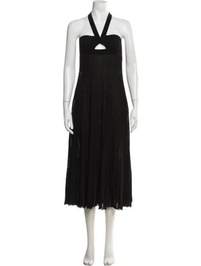 Pre-owned Khaite Halterneck Midi Length Dress In Black