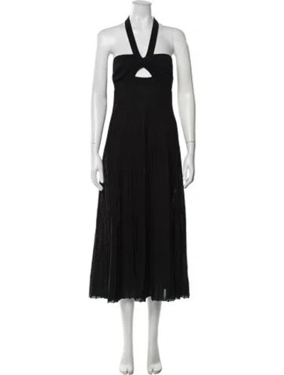 Pre-owned Khaite Halterneck Midi Length Dress W/ Tags In Black