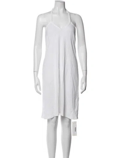 Pre-owned Khaite Halterneck Midi Length Dress In White