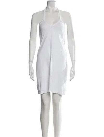 Pre-owned Khaite Halterneck Mini Dress In White