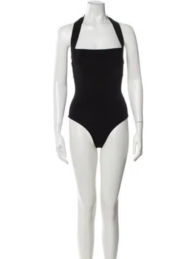 Pre-owned Khaite Halterneck Sleeveless Bodysuit In Black