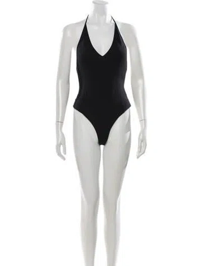 Pre-owned Khaite Halterneck Sleeveless Bodysuit In Black