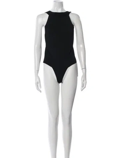 Pre-owned Khaite Halterneck Sleeveless Bodysuit In Black