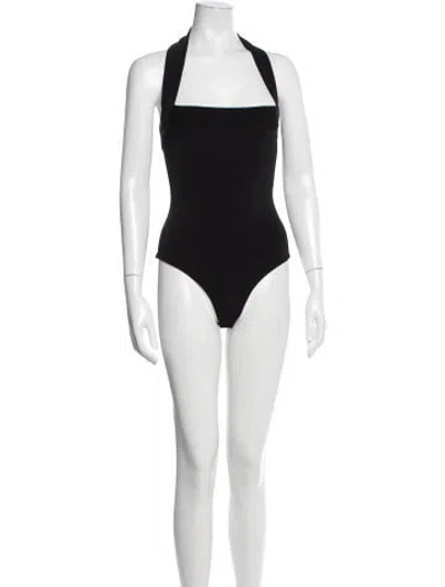 Pre-owned Khaite Halterneck Sleeveless Bodysuit In Black