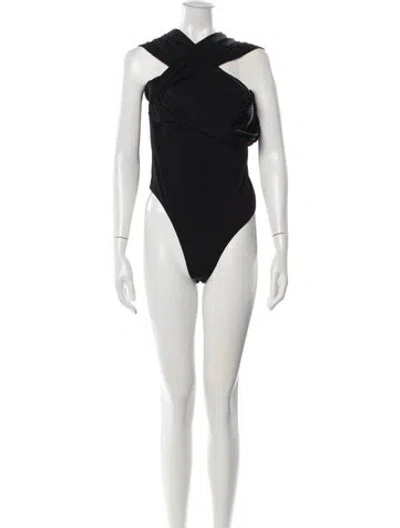 Pre-owned Khaite Halterneck Sleeveless Bodysuit In Black