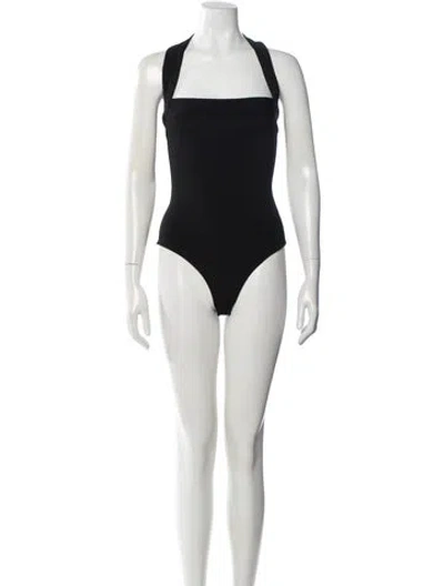 Pre-owned Khaite Halterneck Sleeveless Bodysuit In Gray