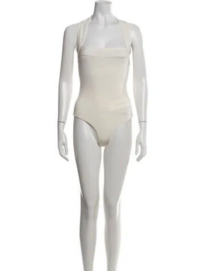 Pre-owned Khaite Halterneck Sleeveless Bodysuit In Neutrals