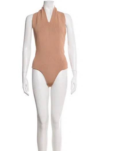 Pre-owned Khaite Halterneck Sleeveless Bodysuit W/ Tags In Neutrals