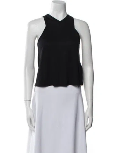 Pre-owned Khaite Halterneck Sleeveless Crop Top In Blue