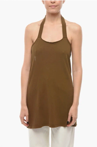 Khaite Halterneck Top In Brown