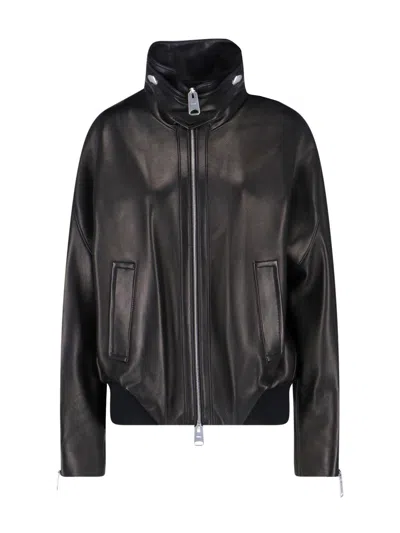 Khaite Hamett Leather Jacket In Black