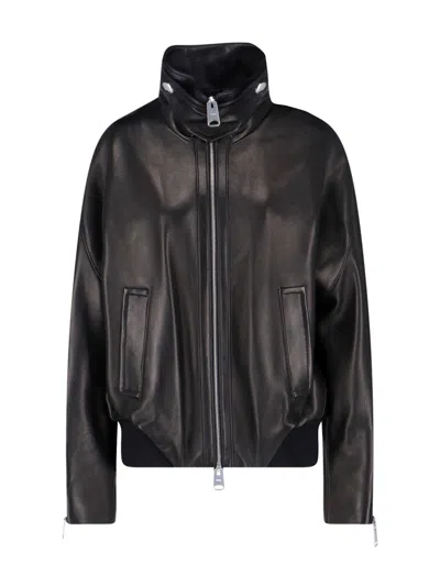 Khaite 'hamett' Leather Jacket In Black