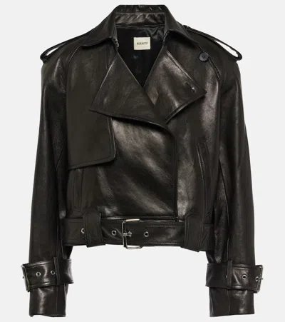 Khaite Hammond Leather Biker Jacket In Black