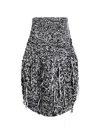 Khaite Hand-knitted Barrel-shaped Midi Skirt With Streamer Fringe In Gray