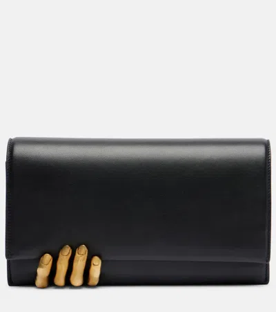 Khaite Hand Leather Clutch In Black