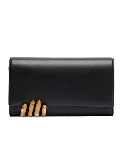 Khaite Hand Leather Clutch In Black