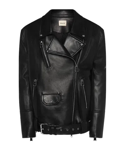 Khaite Hansel Leather Jacket In Black