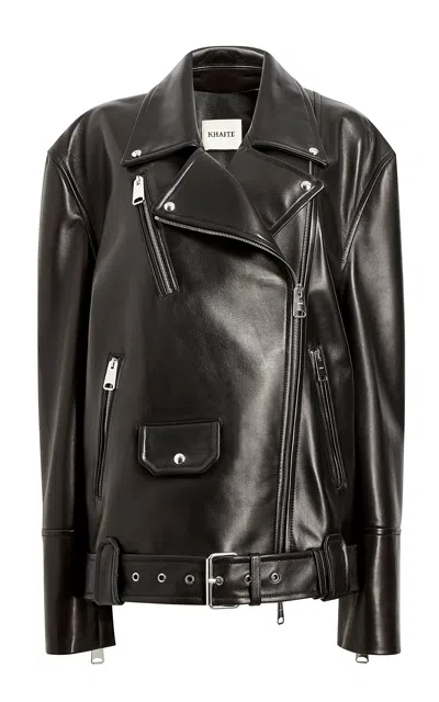 Khaite Hansel Leather Jacket In Black