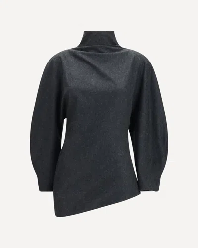 Khaite Harlow Wool-cashmere Top In Gray