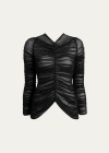 Khaite Haven Ruched Silk-blend Top In Black