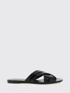 Khaite Liria Glossed-leather Sandals In Black