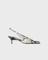 Khaite Bella 55 Python Print Leather Slingback Pumps In Animal Print