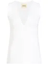 Khaite Heidi V-neck Top In White