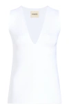 Khaite Heidi V-neck Top In White
