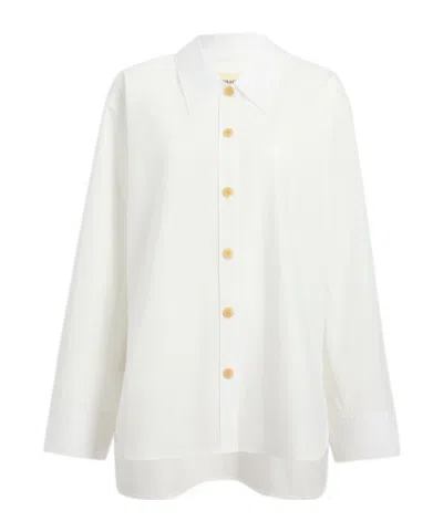 Khaite Herschel Organic Cotton Shirt In Chalk