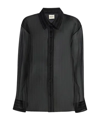 Khaite Herschel Top In Black With White Stripes