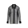 Khaite Sheer Black Pinstripe Shirt With Classic Collar