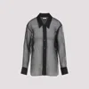 Khaite Sheer Black Pinstripe Shirt With Classic Collar