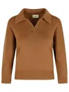 Khaite Herve Cashmere Polo Neck Sweater In Brown