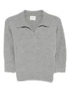Khaite Polo-neck Cashmere Sweater In Gray