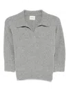 Khaite Herve Cashmere Polo Shirt In Gray
