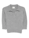 Khaite Herve Cashmere Polo Shirt In Gray