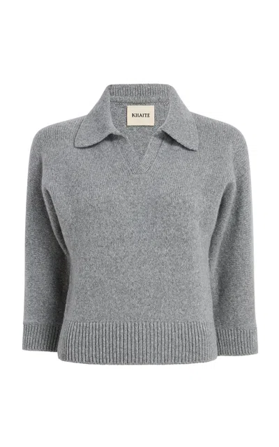 Khaite Herve Cashmere Sweater In Grey
