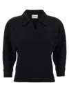 Khaite Black Cashmere Herve Polo Shirt In Black