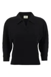 Khaite Black Cashmere Herve Polo Shirt In Black