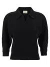 Khaite Black Cashmere Herve Polo Shirt In Black