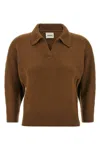 Khaite Herve Cashmere Polo Neck Sweater In Brown