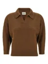 Khaite Herve Cashmere Polo Neck Sweater In Brown