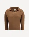 Khaite Herve Cashmere Polo Neck Sweater In Brown