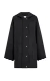 Khaite Hessner Hooded Wool Coat In Grey