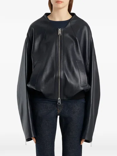 Khaite Hewit Jacket In Dark Navy In Blue