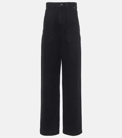 Khaite Hewitt High-rise Straight-leg Jeans In Black
