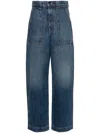 Khaite Hewey Cropped High-rise Wide-leg Jeans In Blue