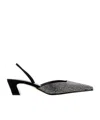 Khaite Roosevelt Crystal-embellished Leather Slingback Pumps In Black