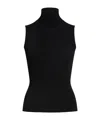 Khaite Benita Ribbed-knit Turtleneck Top In Black