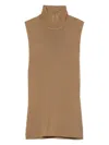 Khaite High Neck Top In Brown
